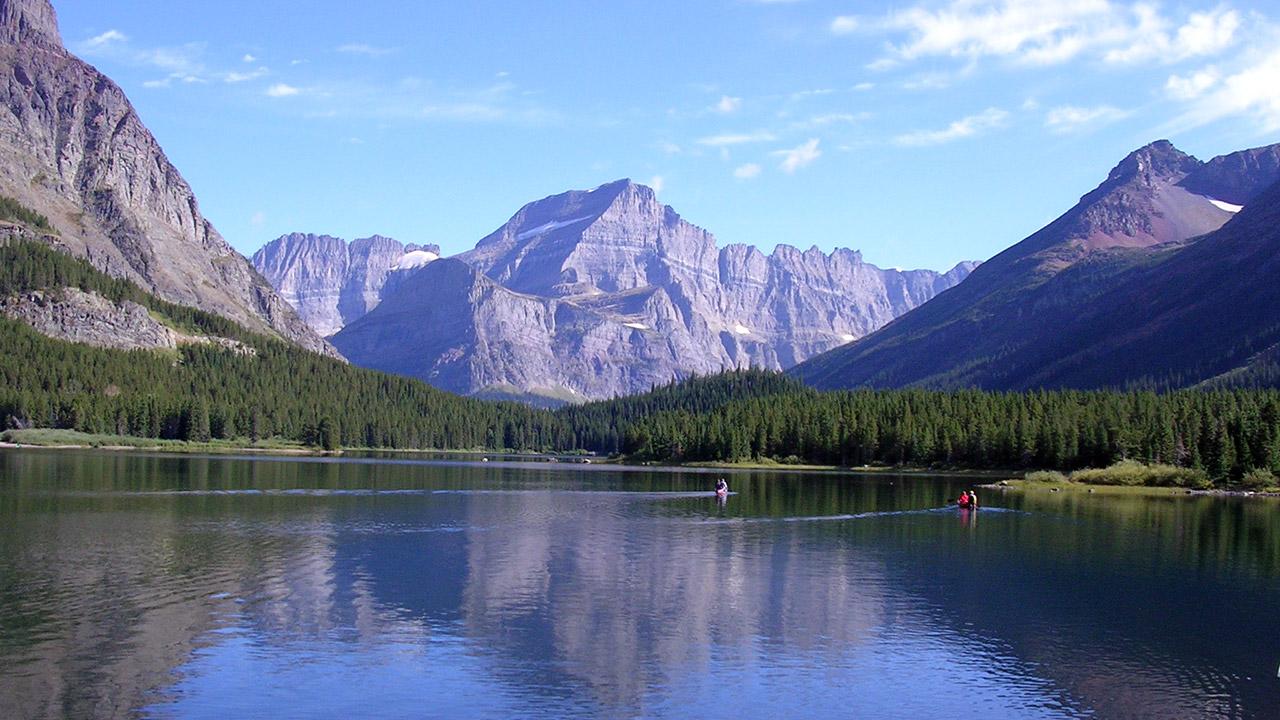 Canoeing on glacier