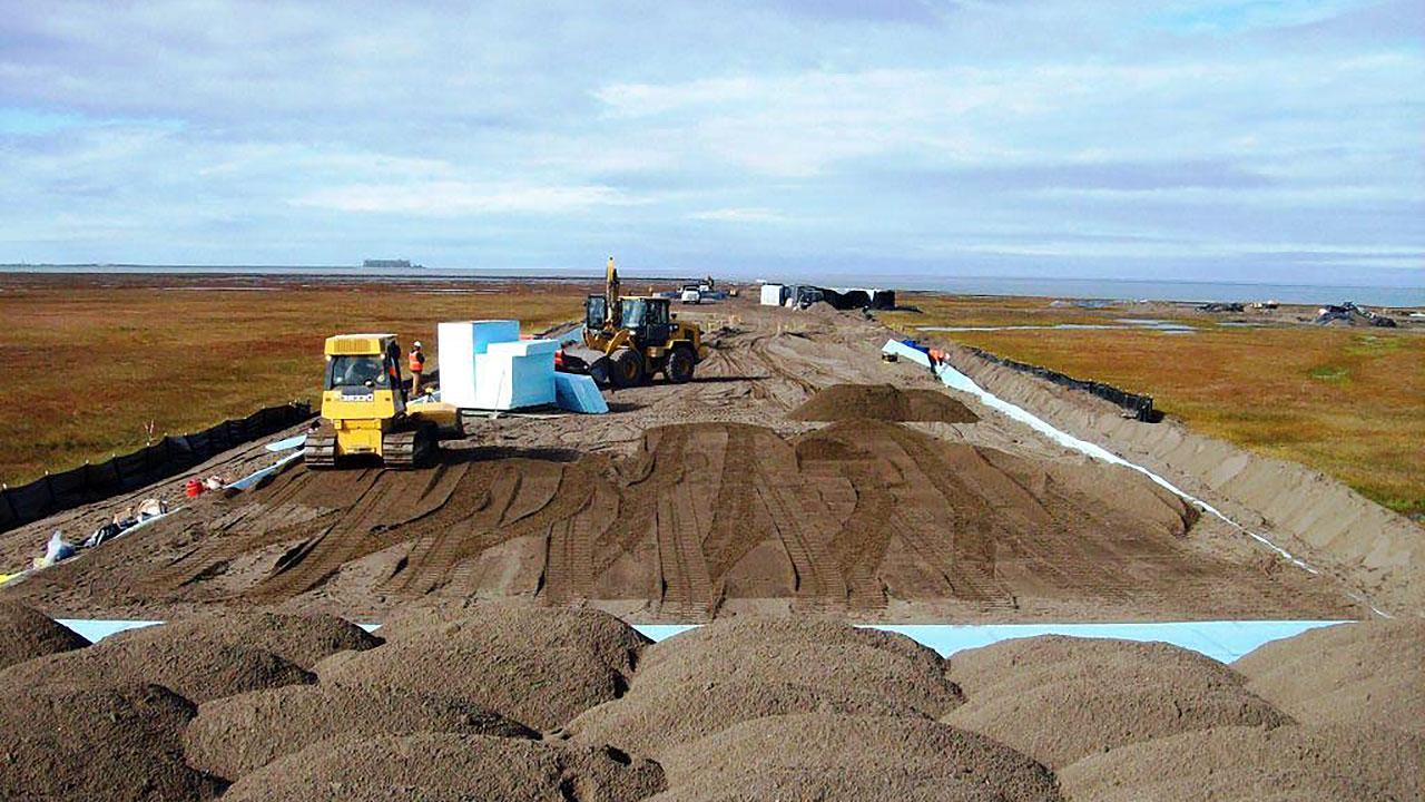 Landfill at Pt. McIntyre, Alaska, remote north slope